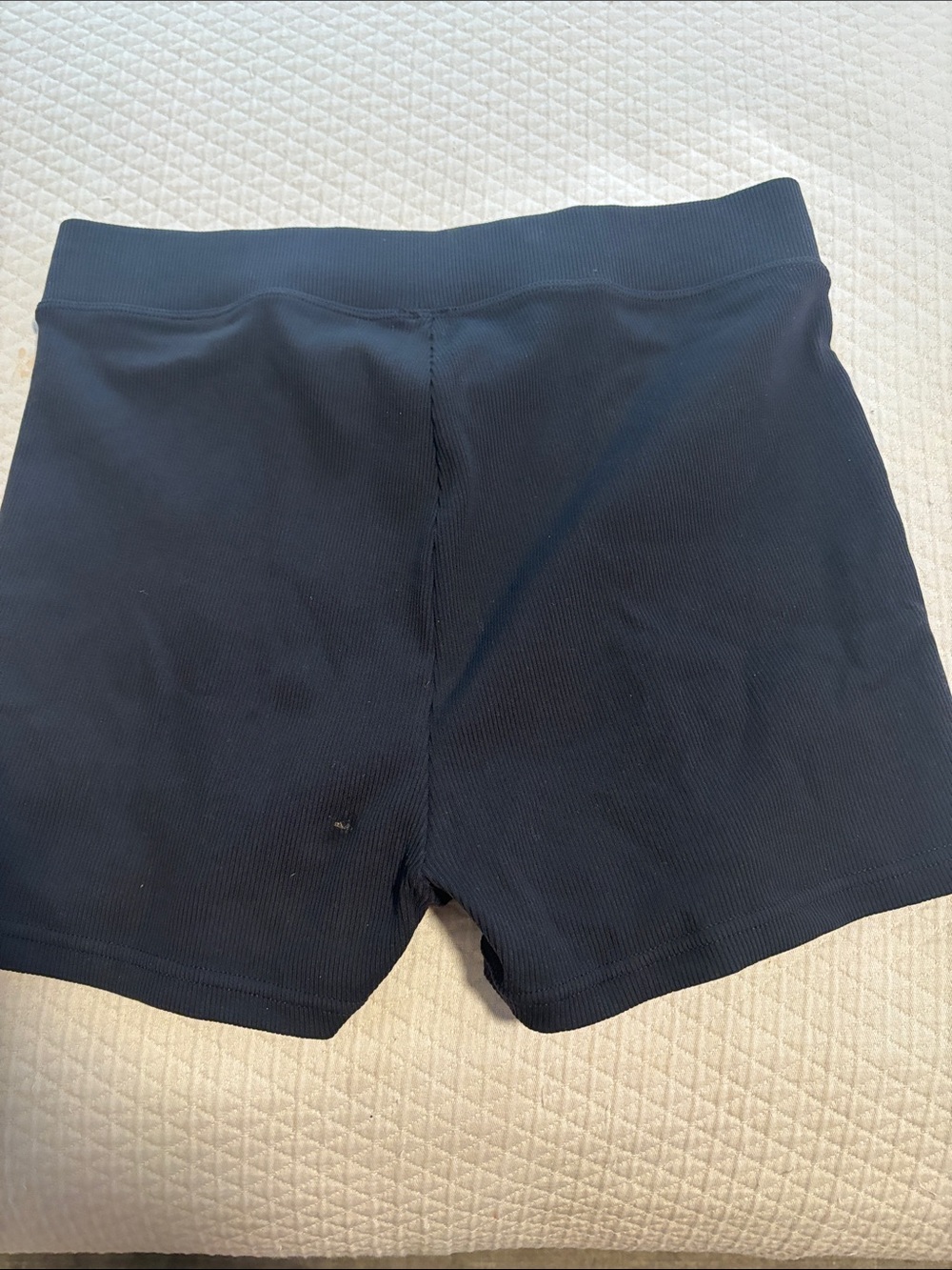 ALO Yoga Black Ribbed High-Waist Bike Shorts - Picture 3 of 8